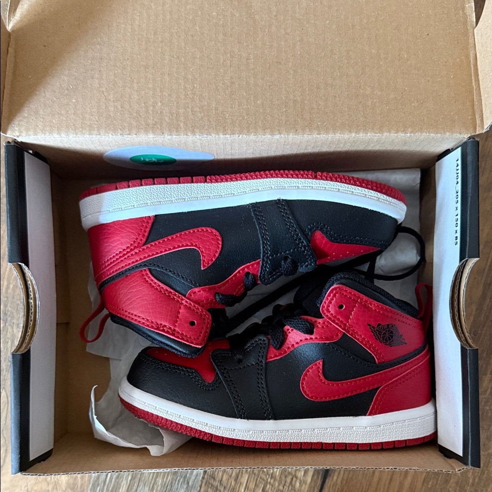 Jordan Kids' Red and Black Sneakers